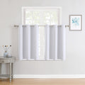 ChrisDowa Small Window Curtains for Kitchen and Bedroom - Grommet Short Thermal Insulated Room Darkening Curtains (2 Panels, Gre