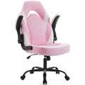 Sweetcrispy Computer Gaming Desk Chair - Pink Ergonomic Office Executive Adjustable Swivel Task PU Leather Racing Chair with Fli