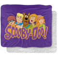 Scooby-Doo Blanket, 50x60, Scooby Gang Faces Silky Touch Sherpa Back Super Soft Throw Blanket