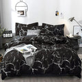 karever Black Marble Comforter Set Full/Queen White Texture Bedding Reversible Teen Boy Men Full Size Soft Lightweight Quilt Set
