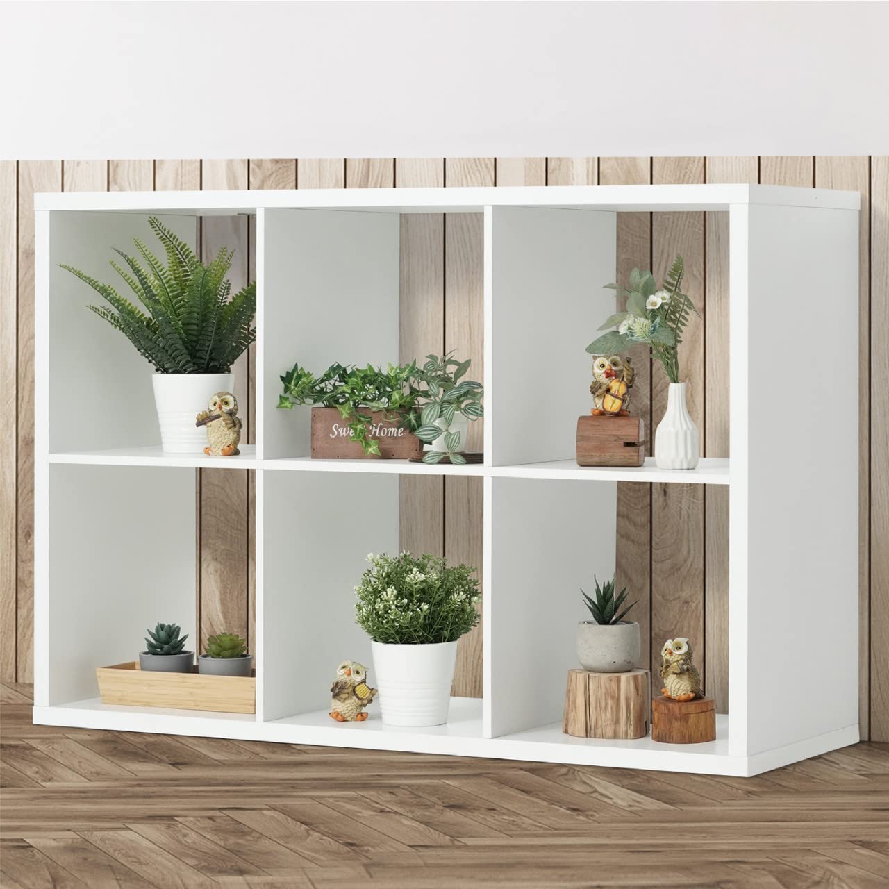 Fencer Wire 13-Inch Cube Storage Organizer Shelf, with Extra Thick Exterior Edge, Room Open Storage Shelf Divider, Bookcase, 6-C