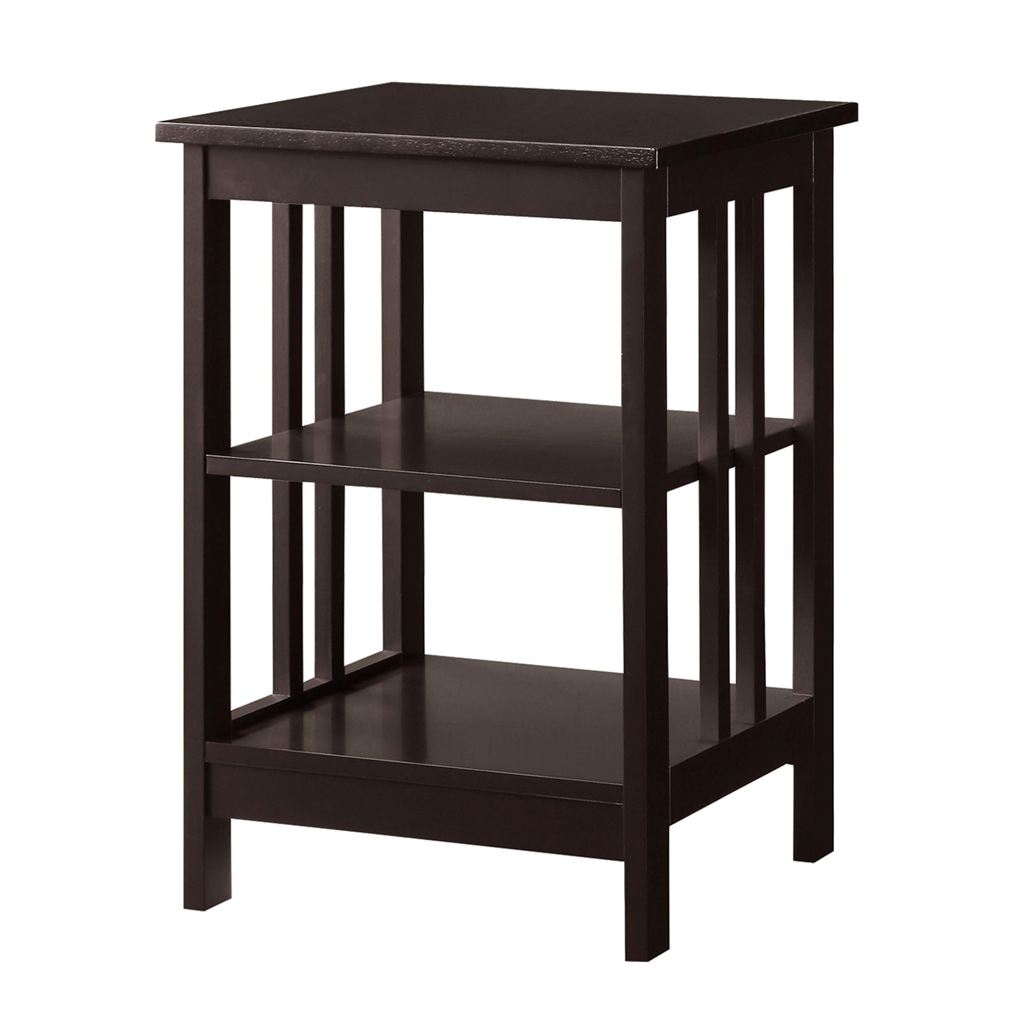 Convenience Concepts Mission End Shelves Table, Espresso