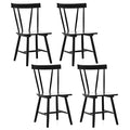 Giantex Set of 4 Windsor Chairs, Rubber Wood Dining Chairs with Spindle Back, Wide Seats, Anti-Slip Foot Pads, Max Load 330 Lbs,