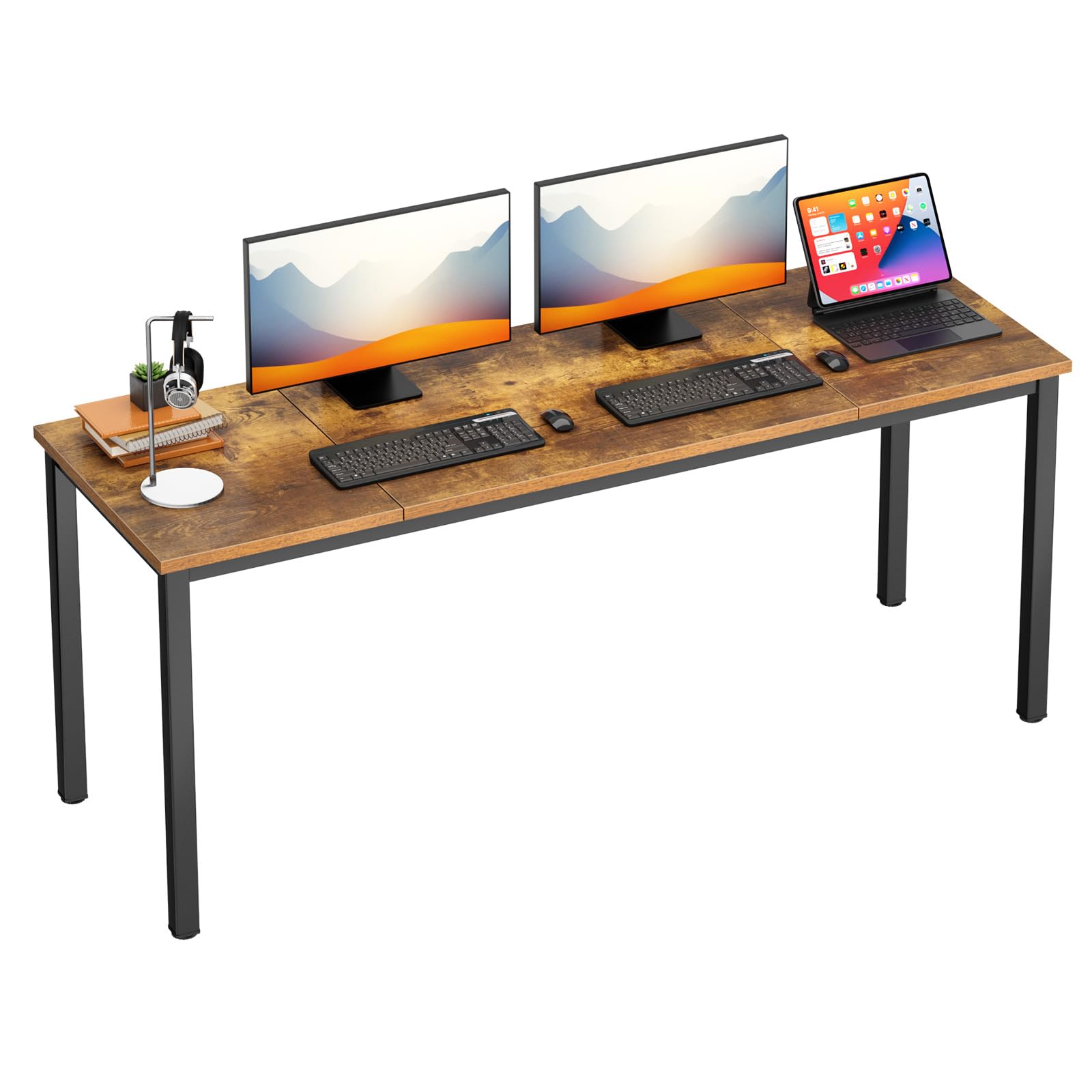 DlandHome 71 inches X-Large Computer Desk, Composite Wood Board, Decent and Steady Home Office Desk/Workstation/Table,23.6 Wide,