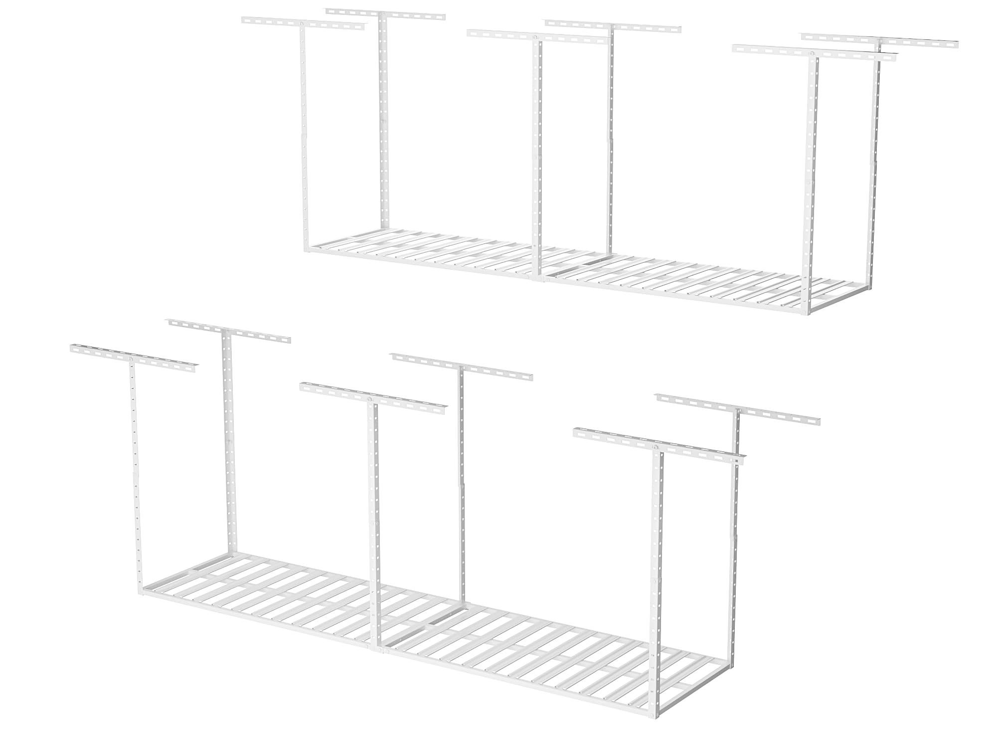SunsGrove 2x8 Garage Overhead Storage Rack, Adjustable Heavy Duty Hanging Garage Storage Shelves, Ceiling Mounted Storage Racks,