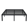 EMODA Full Size Bed Frame 16 Inch Heavy Duty Metal Platform Beds No Box Spring Needed with Sturdy Steel Slats Mattress Foundatio