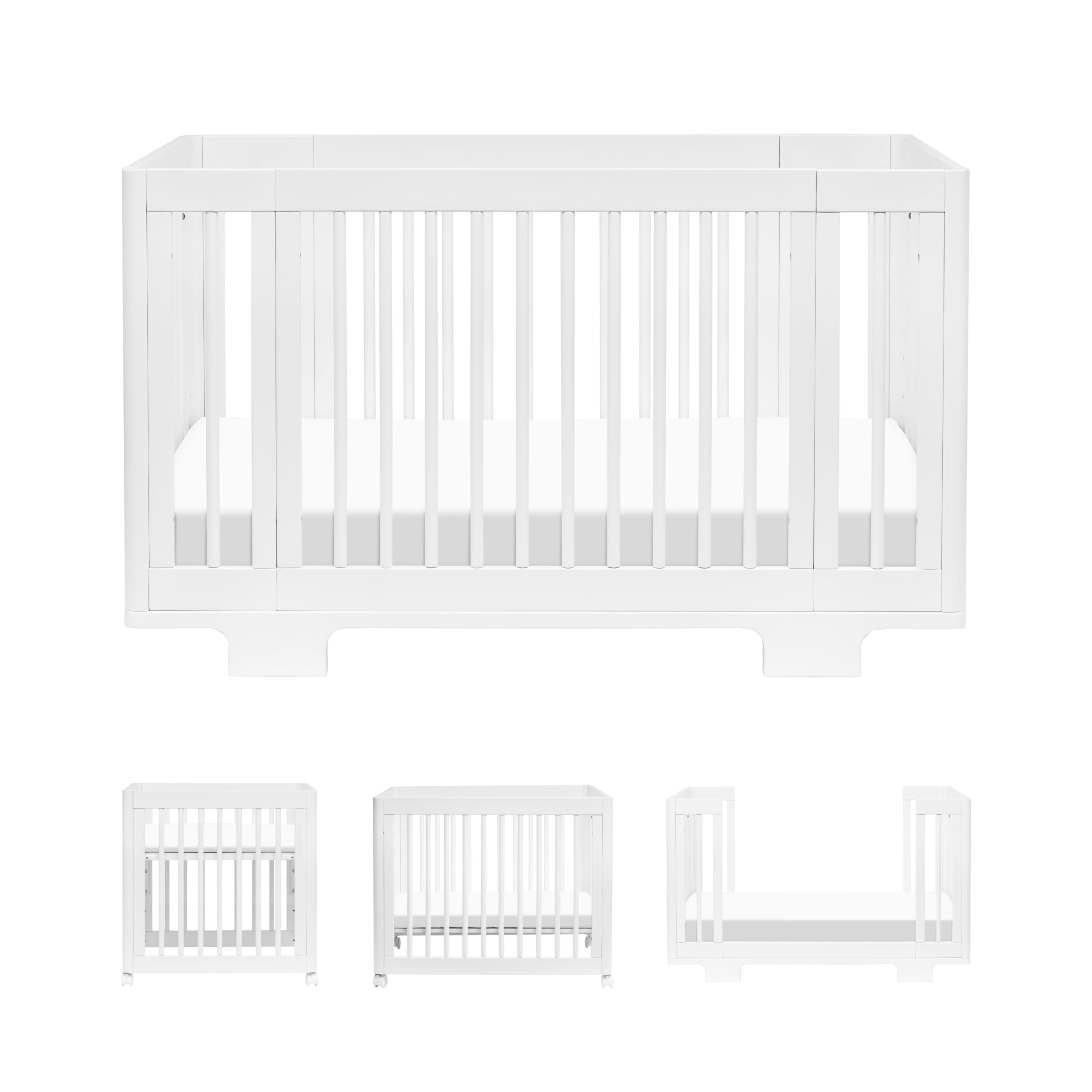 Babyletto Yuzu 8-in-1 Convertible All-Stages Crib - Conversion Kits for Bassinet, Midi Baby Crib to Toddler Bed, Daybed, Full-Si