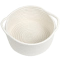 Small Basket with Handle, Cute Woven Storage Baskets for Organizing, Tiny Decorative Round Cotton Rope Woven Closet Storage Bin,