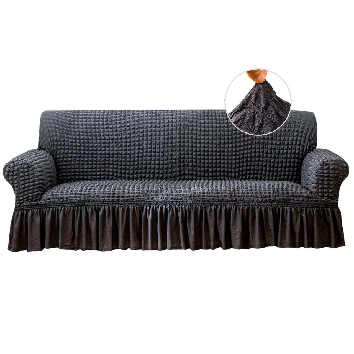 Qubjus Stretch Sofa Slipcover Sofa Covers Washable Couch Sofa Bed Cover Easy Fit Furniture Protector with Elastic Bottom and Ski
