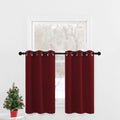 NICETOWN Kitchen Curtains Tiers for Small Window - Pair of Thermal Insulated Eyelet Plain Blackout Curtains for French Door Chri
