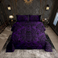 Feelyou Adults Gothic Skull Bedding Set Full Size Kids Damask Print Comforter Cover Goth Bohemian Duvet Cover Breathable Soft Li