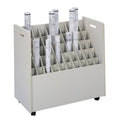 Safco Products 50 Compartment Mobile Roll File Cart-2 3/4 Squares-Grandstand Design-Organize & Access Easily-Sturdy Material-4 C