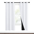 NICETOWN White Blackout Curtains 70 inches Long, 2 Pieces, 37 Wide Each Panel, Full Light Blocking Drapes with Black Liner for N
