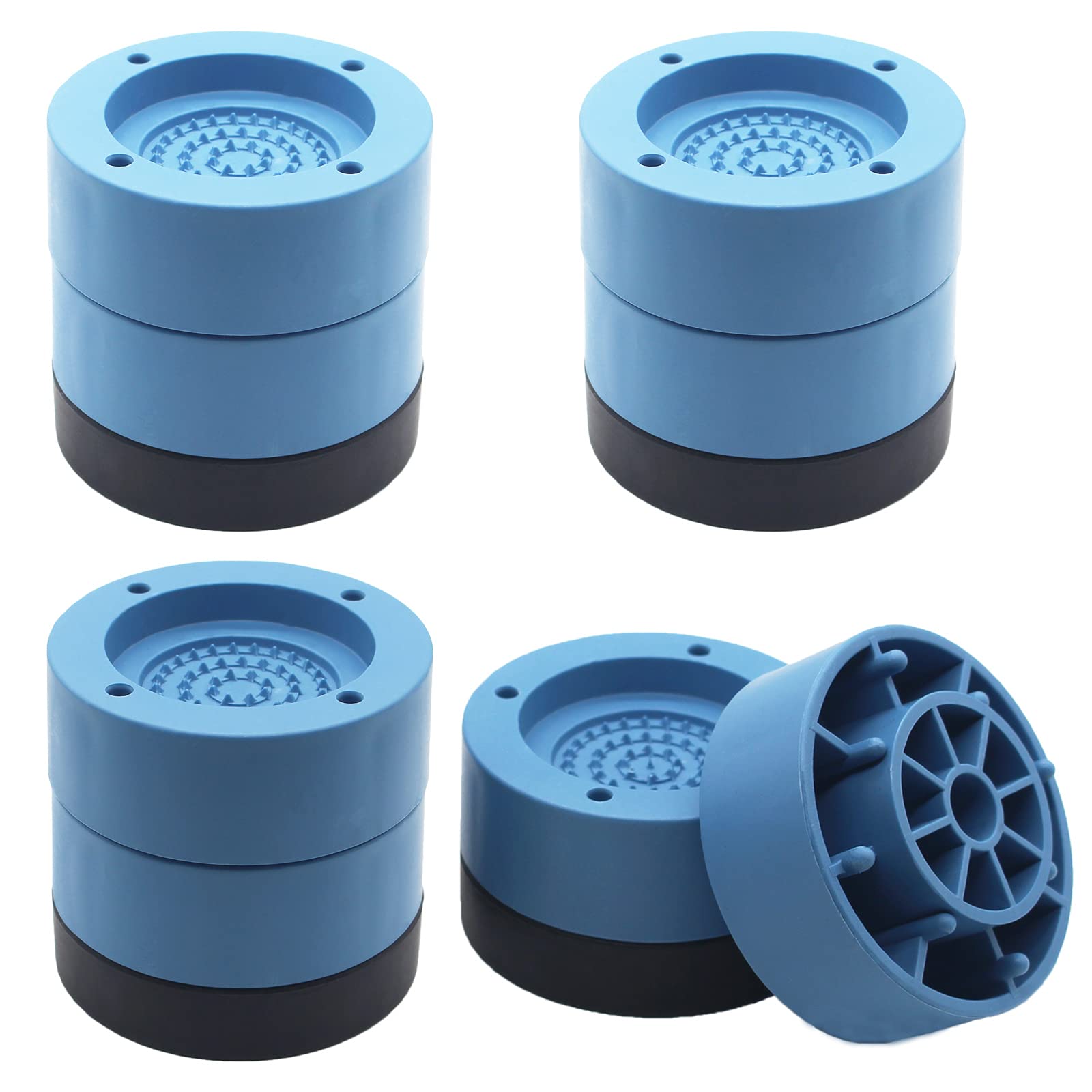 HANIHUA Round Bed Risers 4 Pack Blue Heavy Duty Furniture Risers Lifts Height 1, 2 inch, Adjustable Bed Lifts Risers for Bed Fra