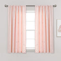 Lush Decor Star Blackout Window Curtain Panel Pair, 63 Long x 52 Wide, Blush