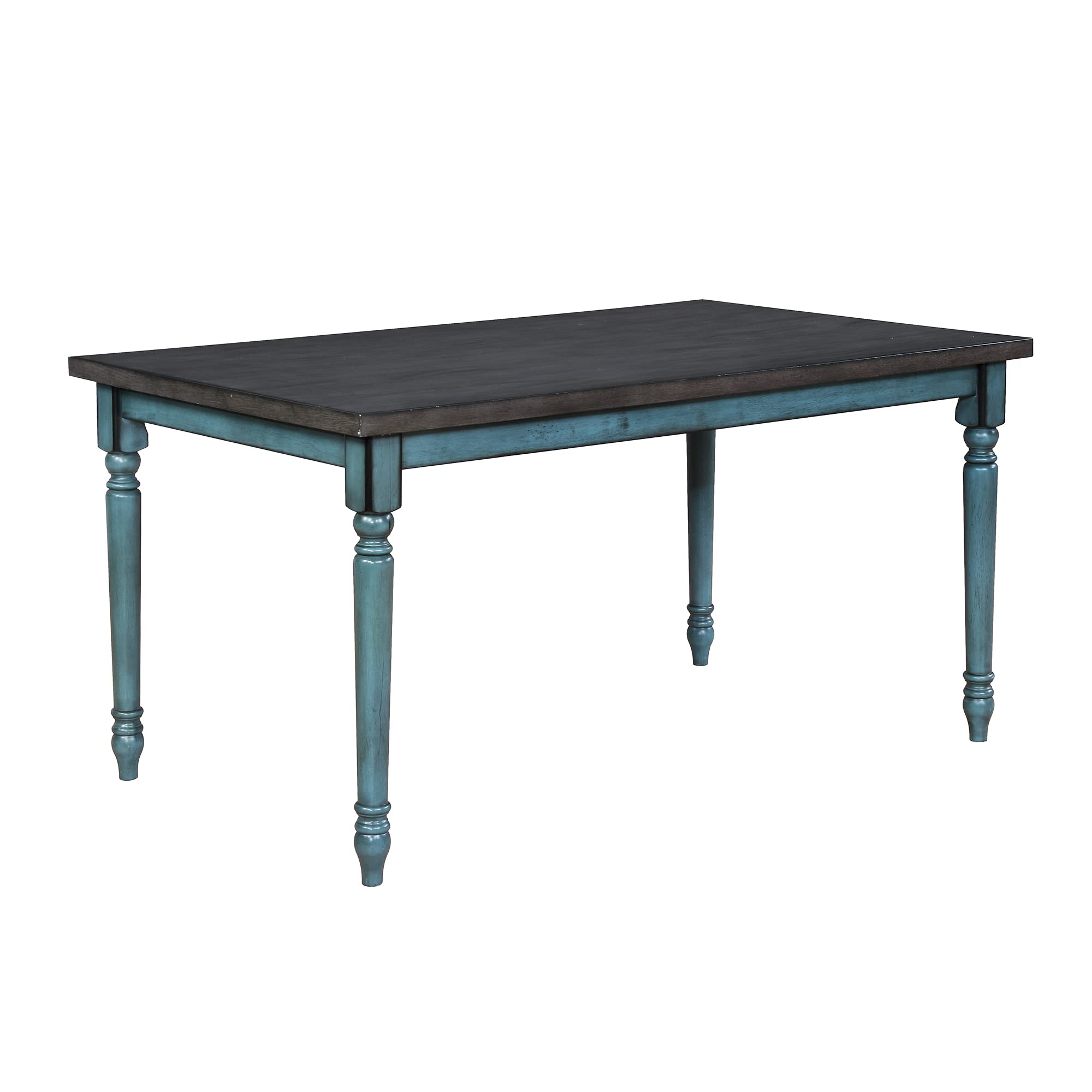 Powell Furniture Willow Dining Table, 35.1/2 x 59 x 30.1/4, Teal & Grey