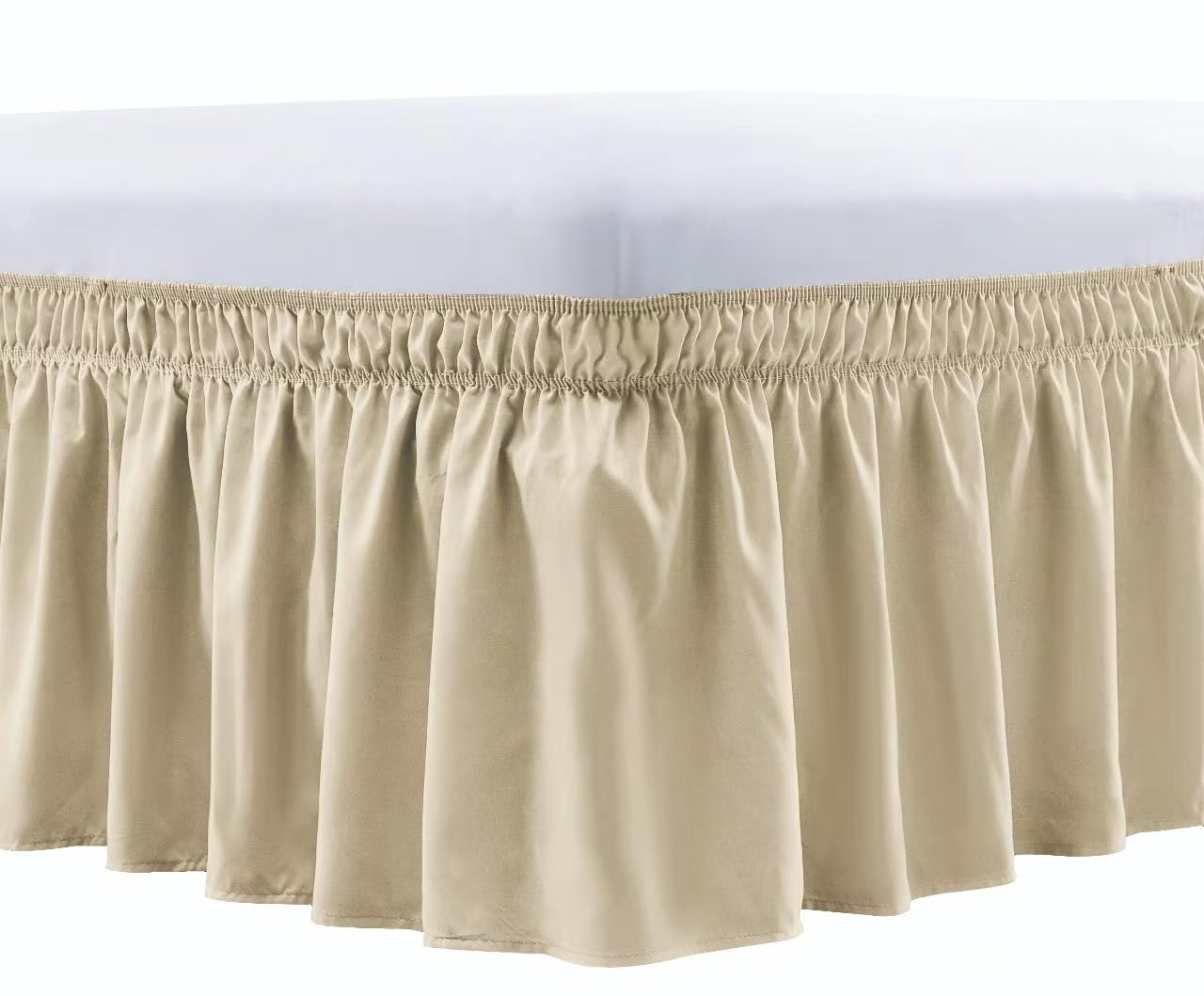 FreshCulture Full Bed Skirt, Elastic Wrap Around Bed Skirt Full Bed, Easy Fit with 15-Inch Tailored Drop, Hotel Quality Dust Ruf
