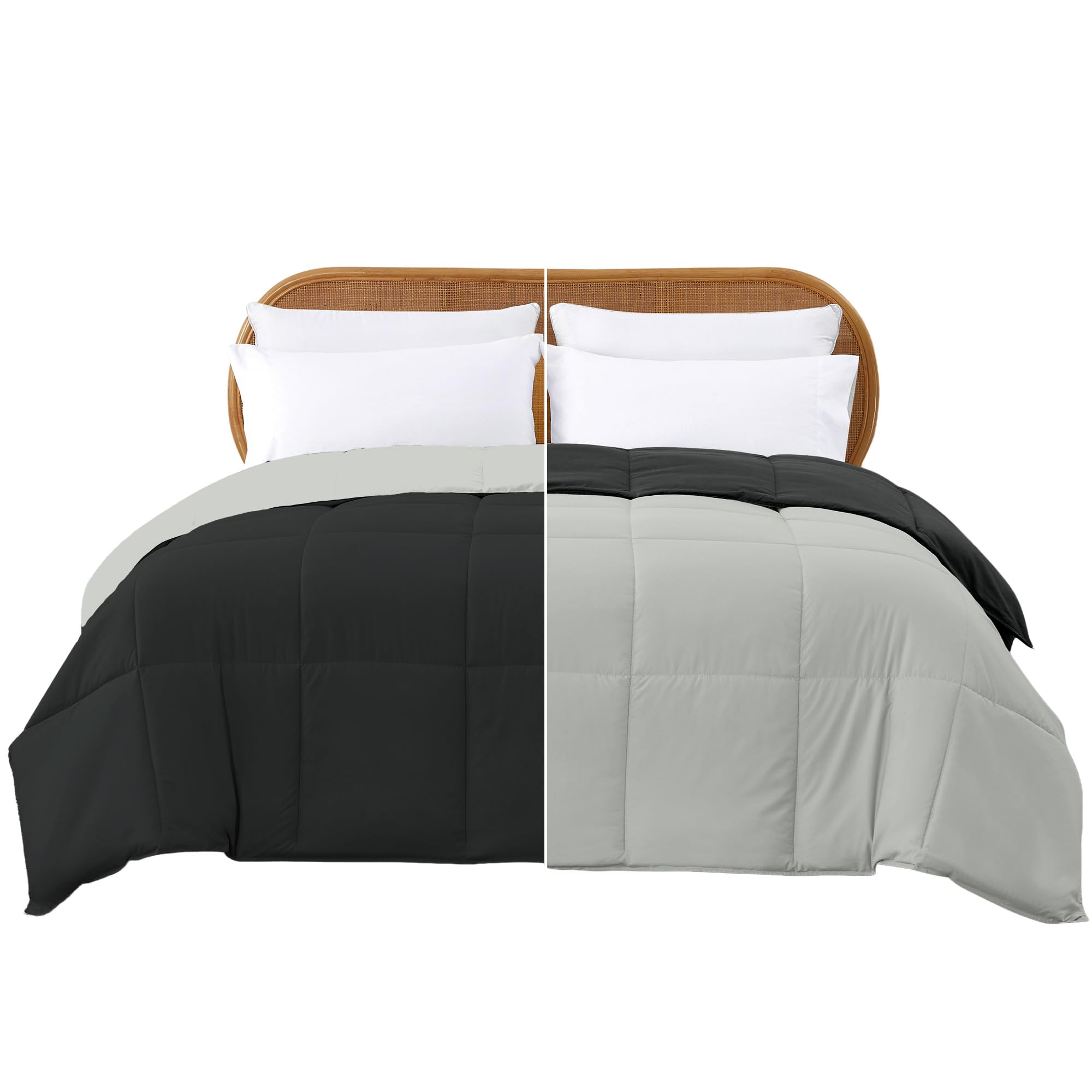 Modern Threads Down Alternative Reversible Comforter Black/Silver Queen