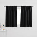 PONY DANCE Short Curtains Black Half Window Curtains for Bedroom, Privacy Curtain Tiers for Windows, Energy Saving Curtain Tiers