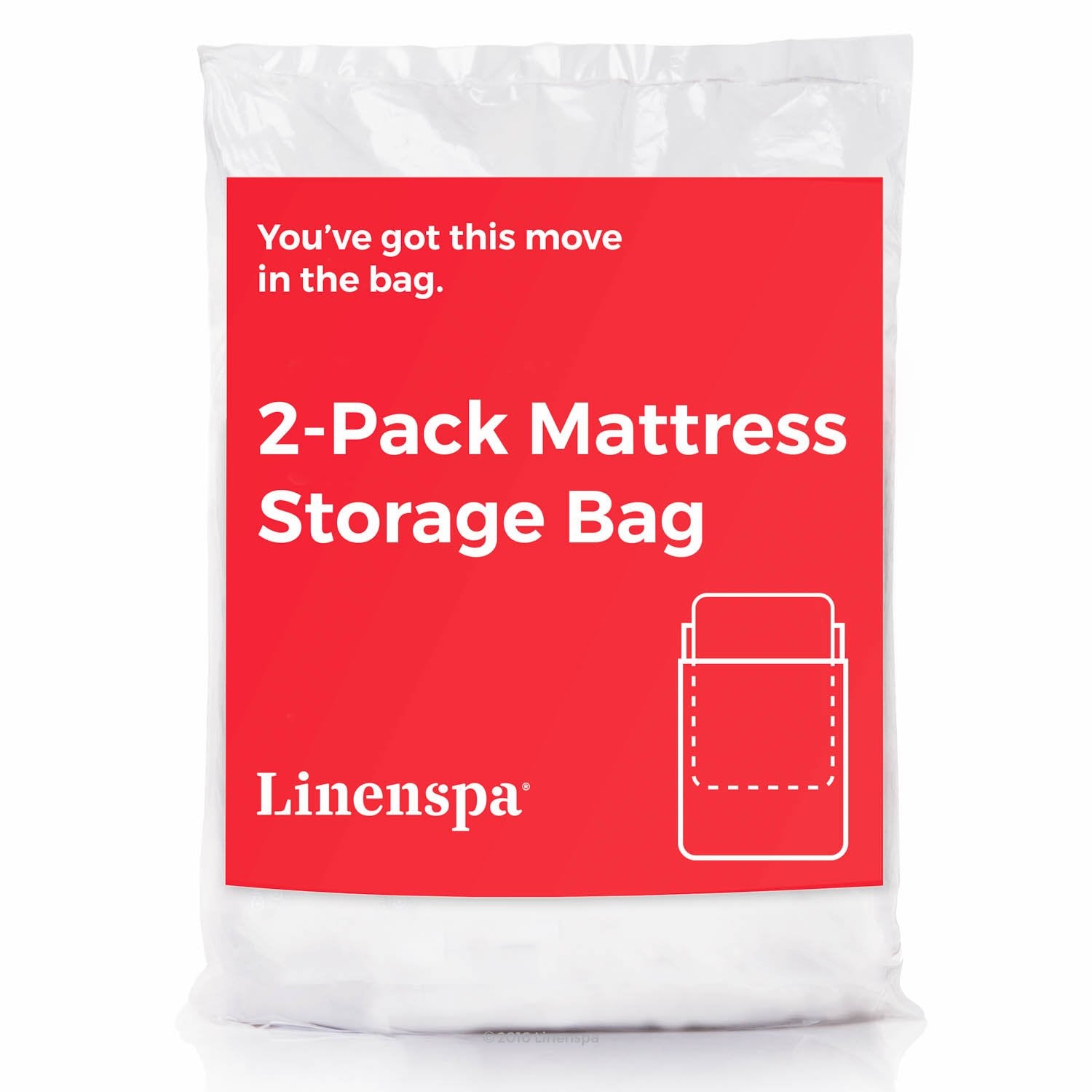Linenspa Mattress Bag - 2 Pack King/Cal King Mattress Bag for Moving and Storage - Mattress Protection - King/Cal King Mattress 