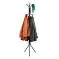 Mind Reader Coat Rack, Hall Tree, Freestanding, Coat Tree, Hat, Jacket, Purse, Metal, 14.75 L x 16.5 W x 69 H, Black