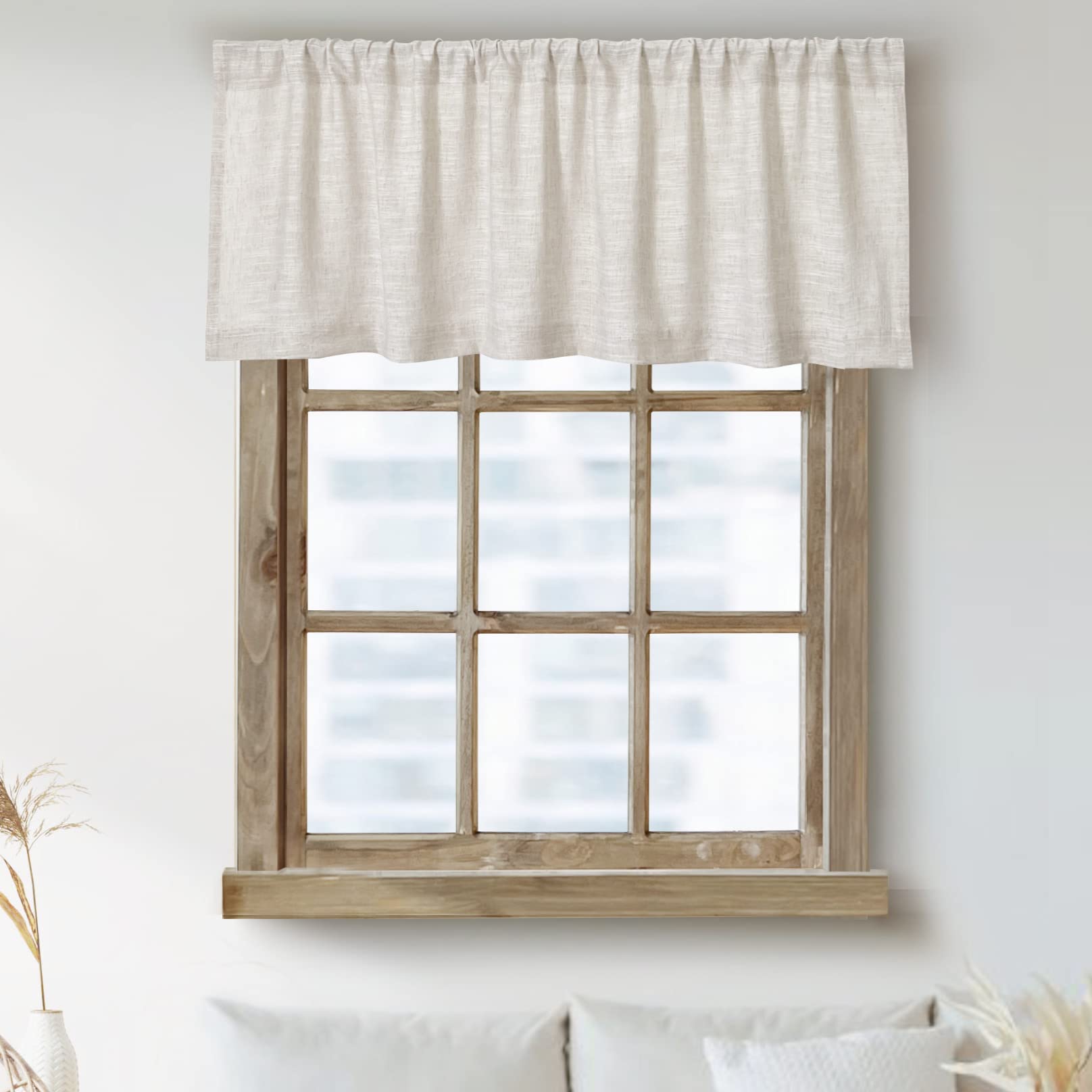 Kitchen Valances for Windows Modern Farmhouse Cotton Linen Valance Curtains Topper Country Rustic Bathroom Small Window Treatmen