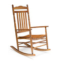 VINGLI Wood Rocking Chair Outdoor with 450 lbs Support Relaxing Rocker Solid Wood High Back Seat Reclining Seat for Deck, Garden