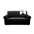 U-NICE HOME Velvet Loveseat Sofa Covers Stretch Couch Cover Furniture Protector Sofa Slipcover for Dogs (Medium, Black)