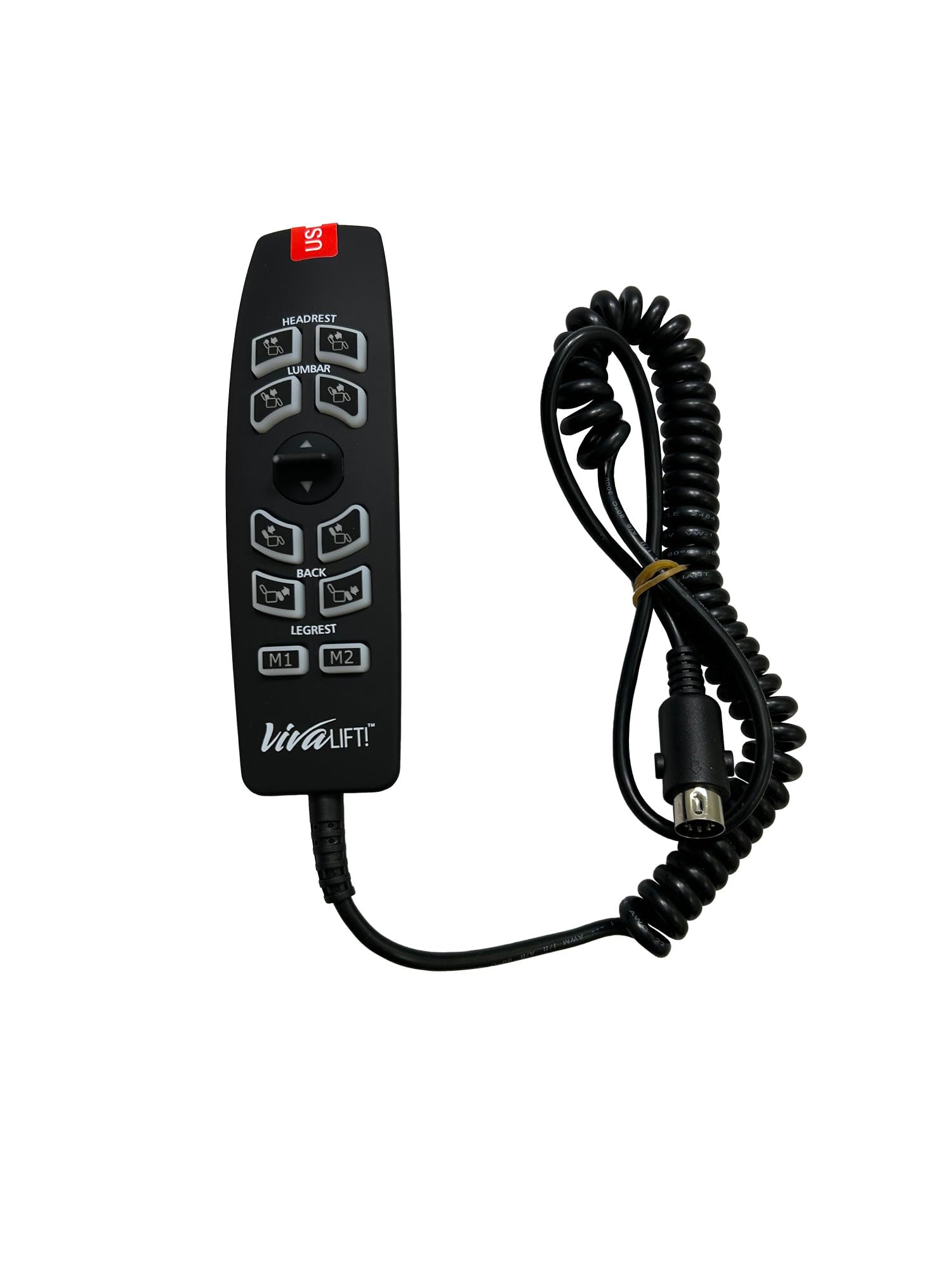 AlveyTech 12-Button 5-Pin Remote Hand Control for Pride VivaLift Lift Chair (Type 2 - Later Version) - Replacement Pendant Contr