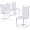 gopop Dining Chairs Set, Kitchen Modern Metal Chairs with Faux Leather Padded Seat High Back and Sturdy Chrome Legs, Chairs for 