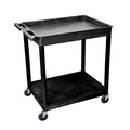 LUXOR TC12-B Large Top Tub and Flat Bottom Shelf Cart, 4 Caster Wheels with Locking Brake, Assembly Required, 200 lbs., 32   W x