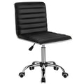 Furmax Mid Back Task Chair, Low Back Leather Swivel Office Chair, Vanity Chair for Makeup Room, Computer Desk Chair Retro with A