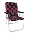 Lawn Chair USA | Folding Aluminum Webbed Chair for Camping, Sports, and Beach | Classic - Sea Island with White Arms