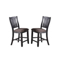Poundex Fabric Upholstered High Chairs, (Set of 2), Dark Coffee and Black