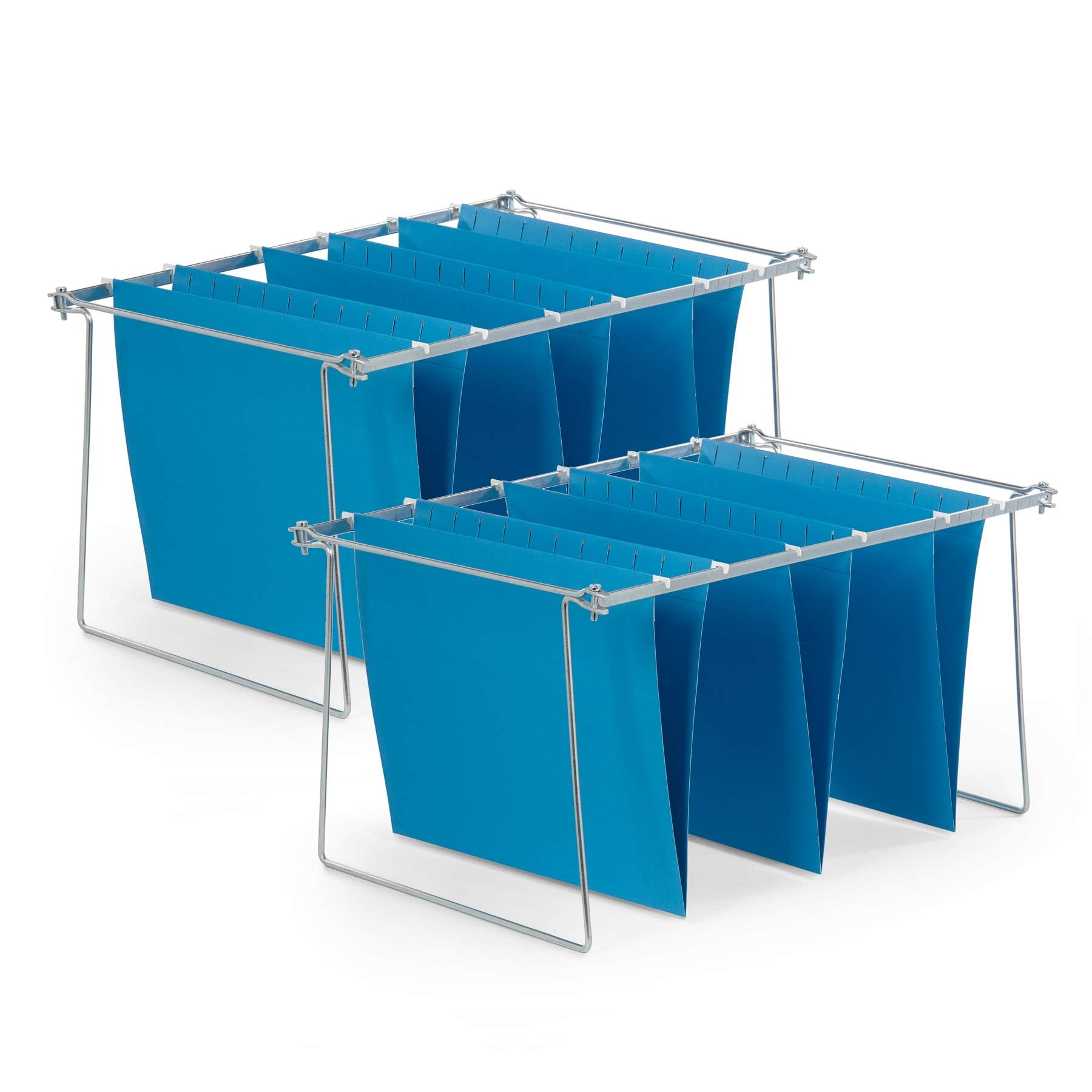 Blue Summit Hanging File Bars For File Cabinet, Letter Size, 13x17.5, Metal Files Holder Bars on Desktop, File Drawer Organizer 