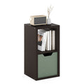 Furinno Cubicle Open Back Decorative Cube Storage Organizer, 2-Cube, Black Dark Oak