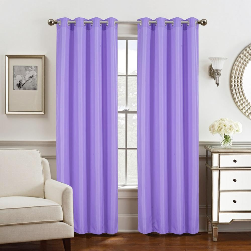 Olivia Gray PNG31646 54 x 84 in. Gilbert Solid Single Grommet Curtain Panel, Lilac