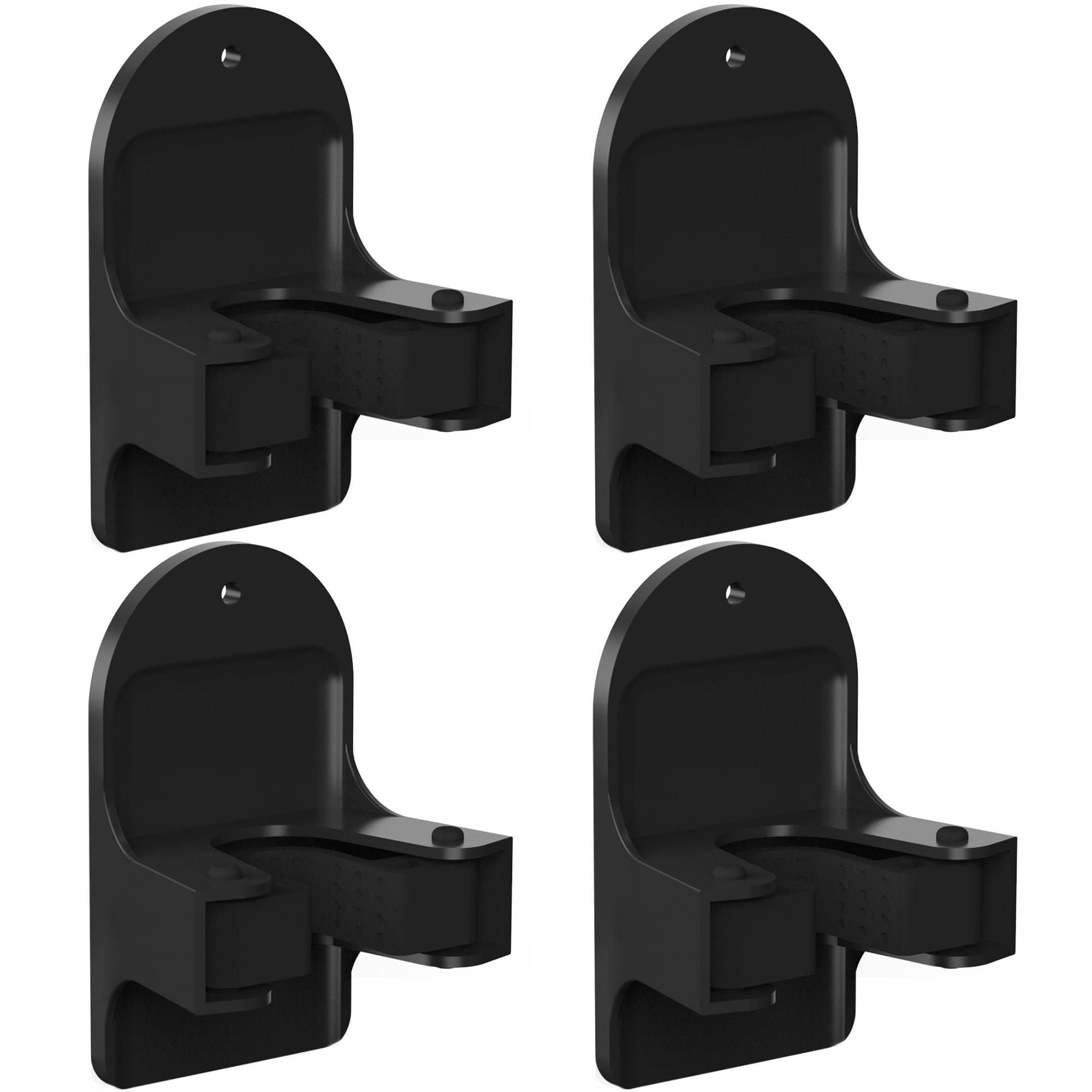 MCOMCE Broom Holder Wall Mount (Black 4 Count), Broom Holder, Broom and Mop Organizer Wall Hanging, Mop and Broom Holder Wall Mo