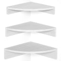 Alsonerbay White Corner Shelf Wall Mount, Set of 3 Floating Shelves for Storage and Display, Rustic Wood Shelves for Bedroom, Li