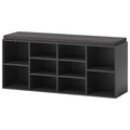 TJYGO Shoe Bench, 10 Cubbies Storage Rack Bench with Removable Padded Seat, Space Saving Shoe Shelf for Entryway, Living Room, H
