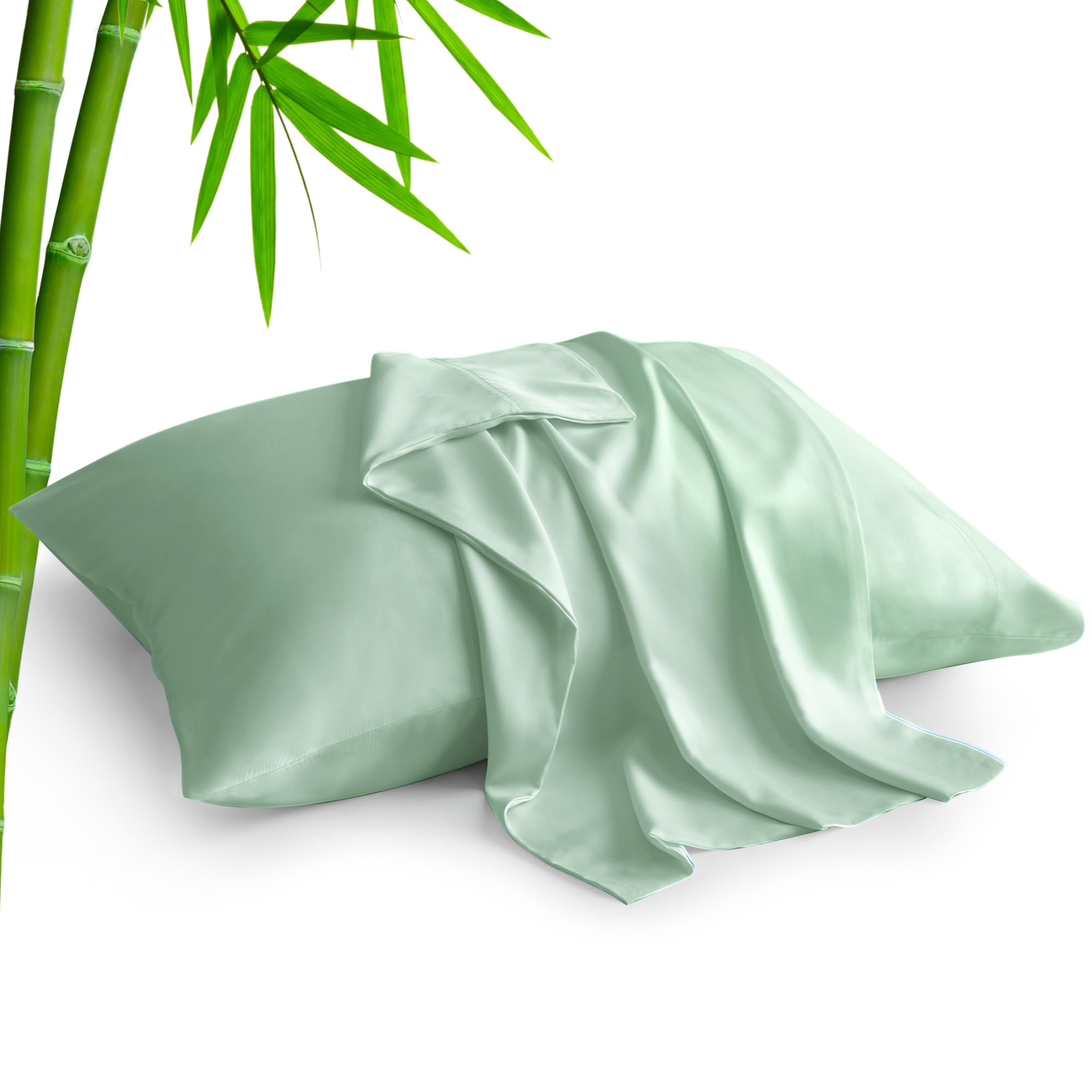 BEDELITE Standard Pillow Cases Set of 2, Rayon Derived from Bamboo, Cooling Pillow Cases for Hot Sleepers & Night Sweats, Breath
