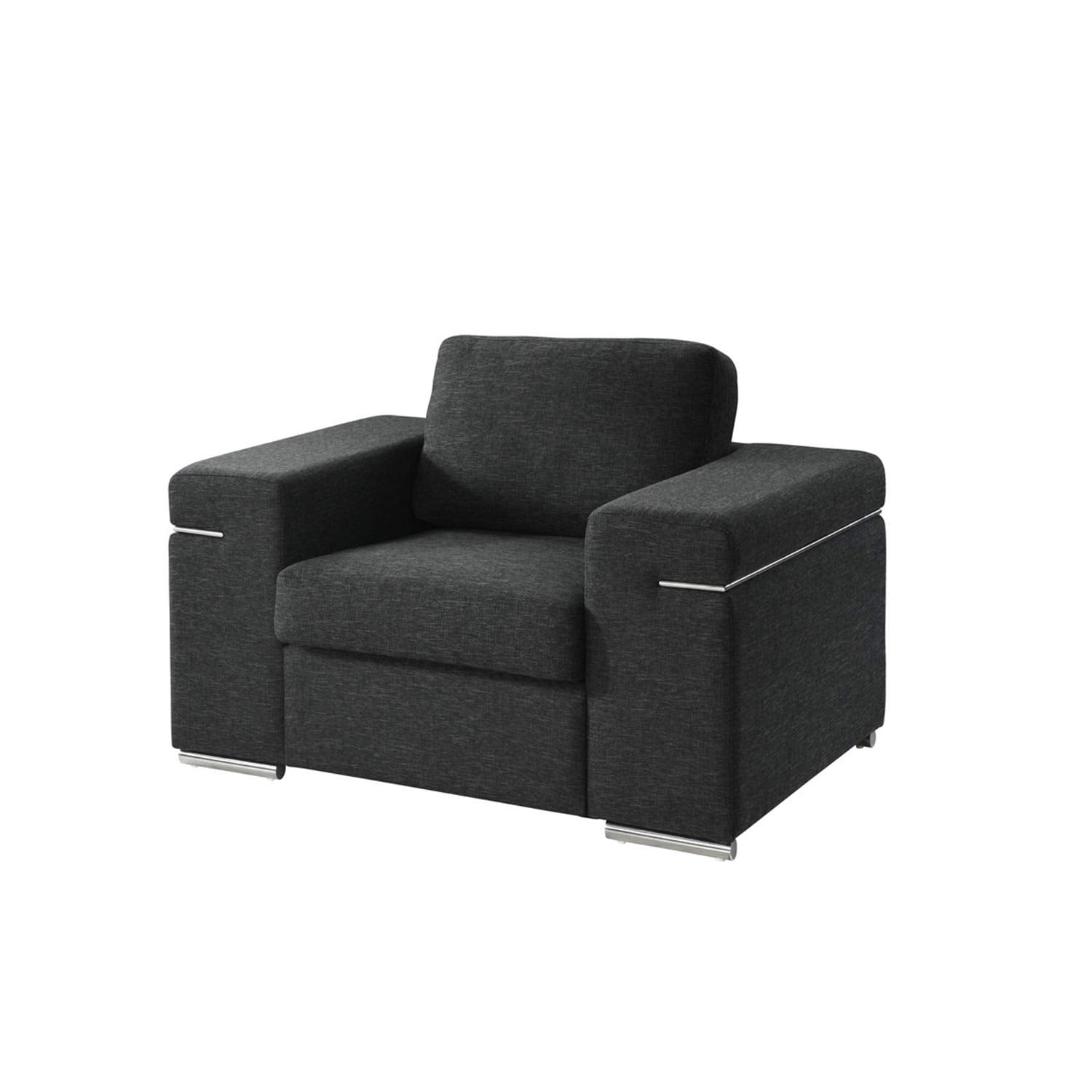 Lilola Home Gianna Black Linen Fabric Arm Chair