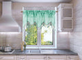 Solid Faux Silk Swag Waterfall Cascade Ascot Window Curtain Valance w/Tassels Trim 55  x18  Wave (1, Mint Green)