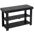 BEEFURNI Acacia Shoe Rack Bench, 3-Tier Sturdy Shoe Storage Bench, Wooden Footwear Organizer for Boots, 300 LBS Load Capacity, P