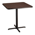 National Public Seating NPS 36 Square Cafe Table with X Base, 36 Height, Particleboard Core/T-Mold, Mahogany Top, Black Frame