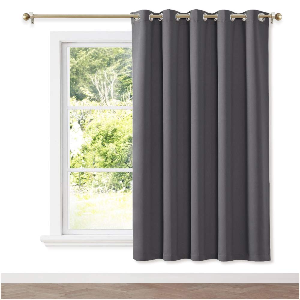 NICETOWN Blackout Wide Blinds for Sliding Door,Insulated Noise Reduction Drapes,Privacy Vertical Curtain for Living Room&Bedroom