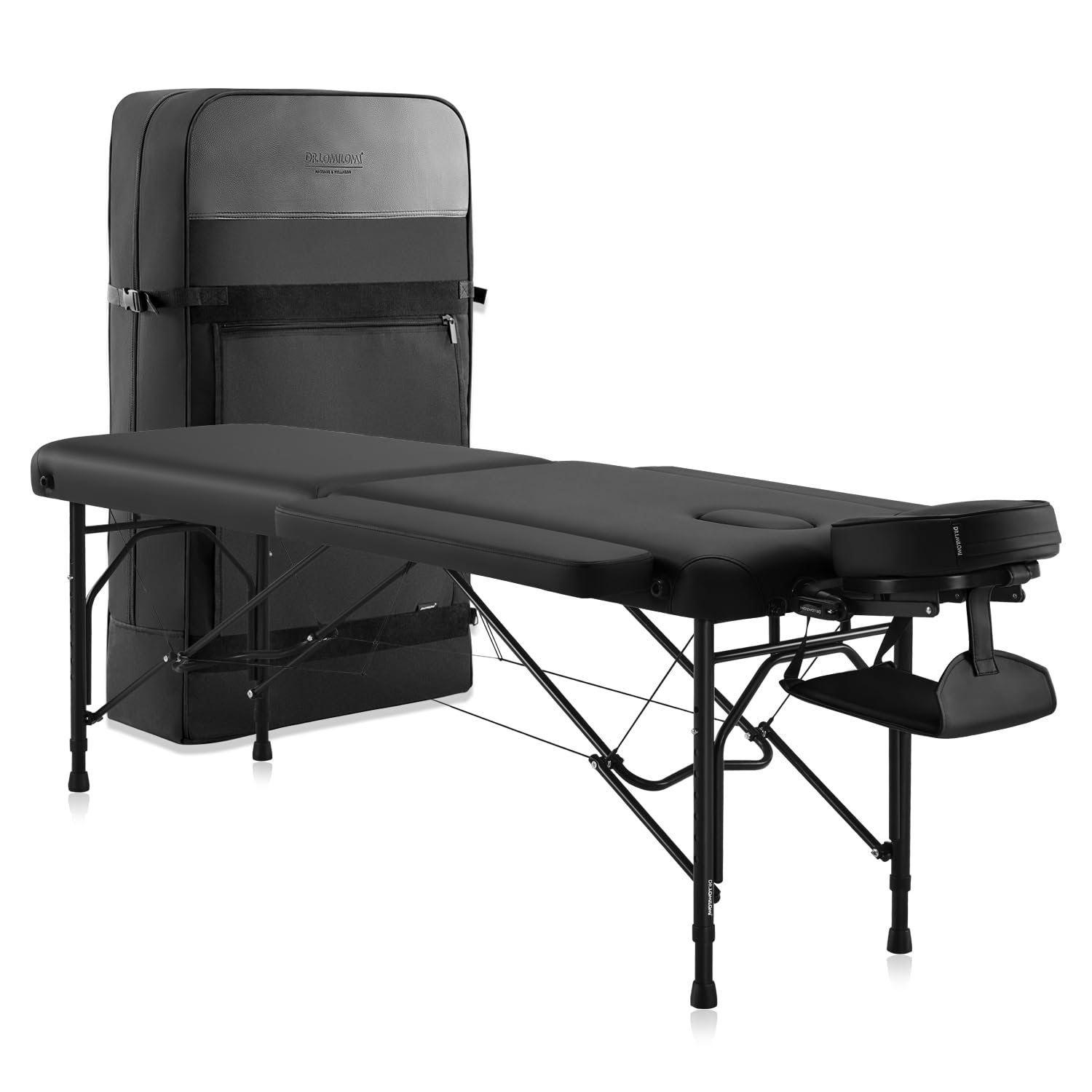 DR.LOMILOMI Portable Massage Table, Ultra-Light Travel-Sized Aluminum Foldable Massage Table, Wide Spa Bed Package 302 Halia (Bl