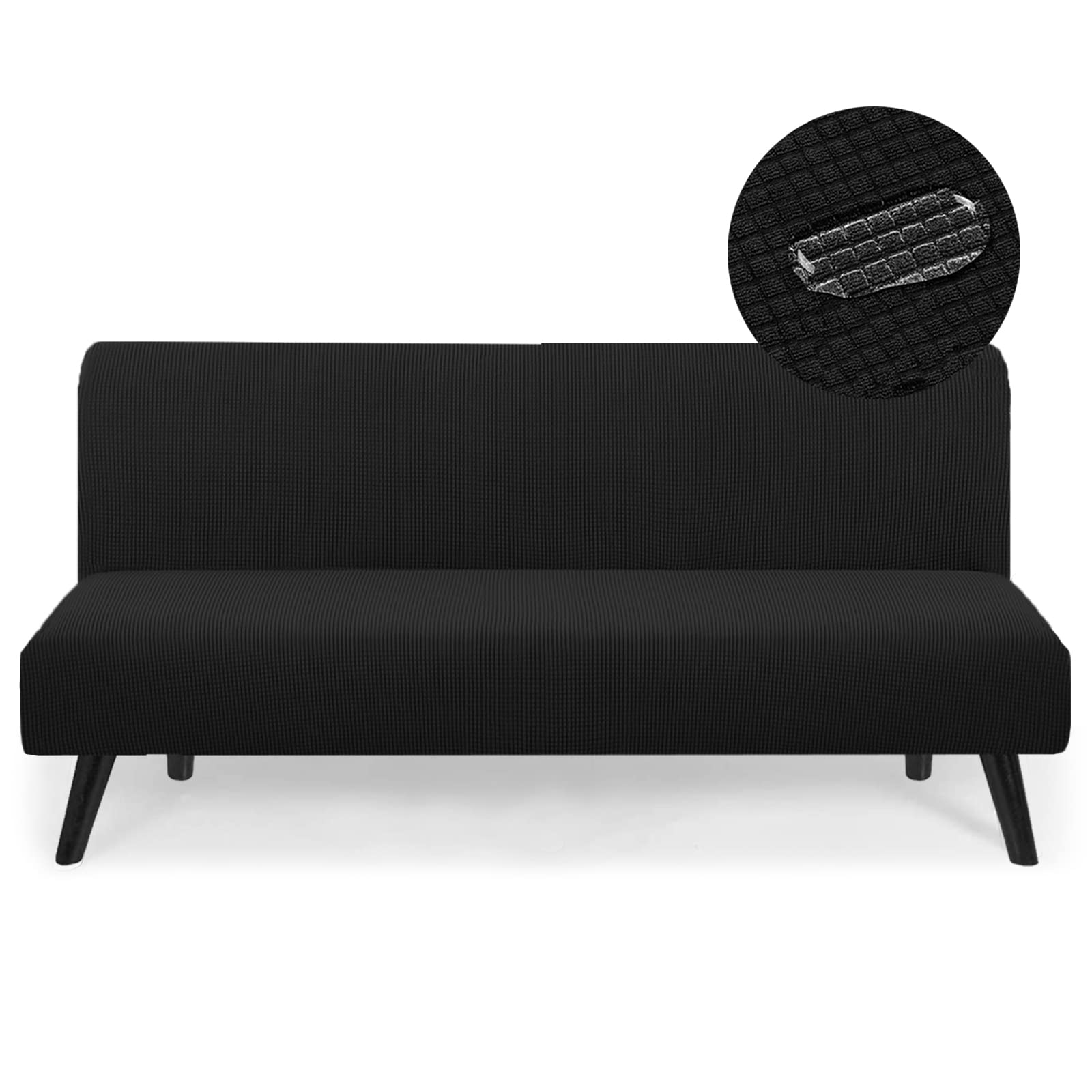 TOPYUMH Water Repellent Armless Futon Cover Sofa Bed Slipcover, Full Size Futon Mattress Cover, Soft & Stretch Furniture Protect