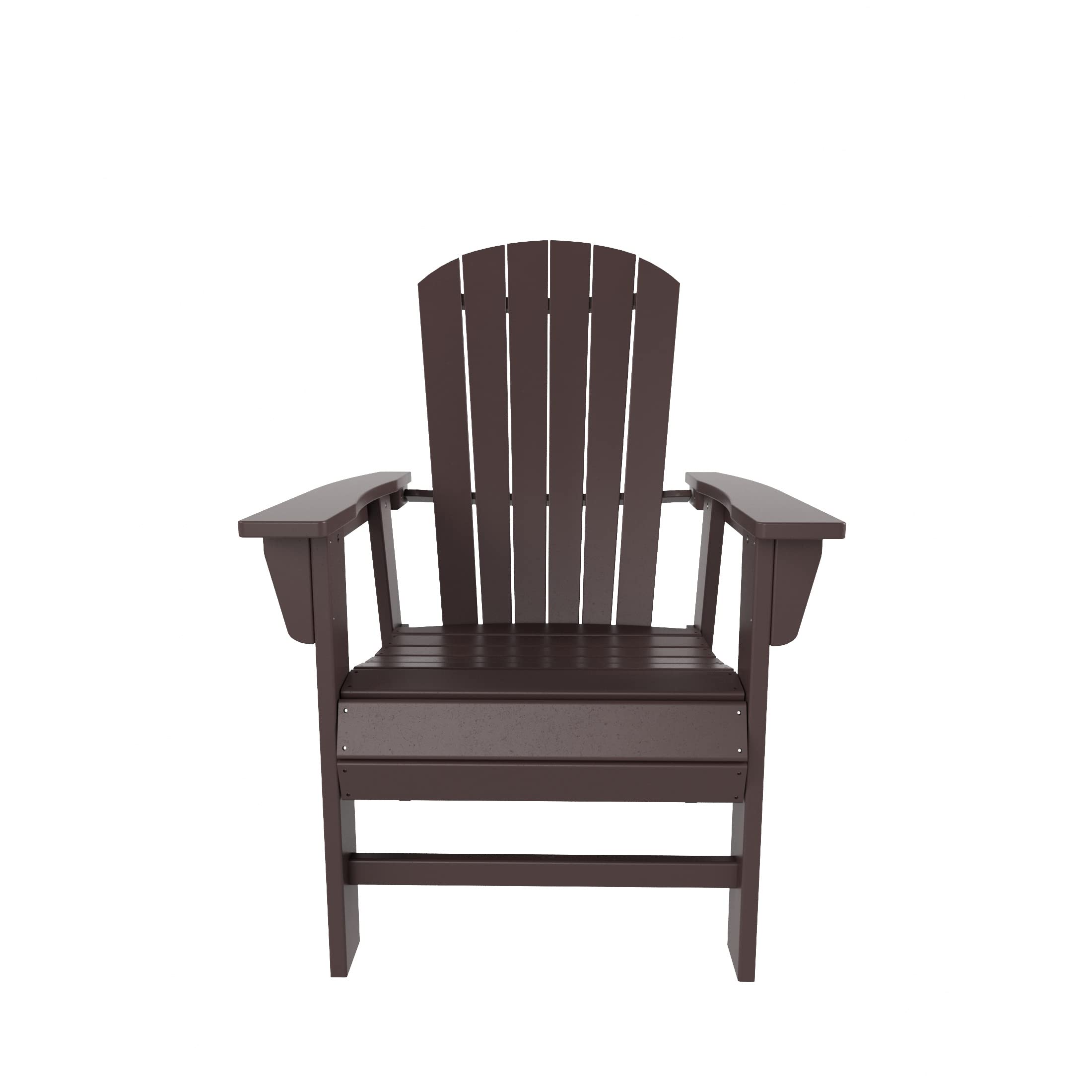 WestinTrends Dylan Dylan Outdoor Patio Shell-Back Adirondack Dining Chair Weather Resistant Dark Brown