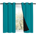 NICETOWN Peacock Teal 100% Blackout Curtains 45 inches Long, 2 Thick Layers Completely Blackout Window Treatment Thermal Insulat